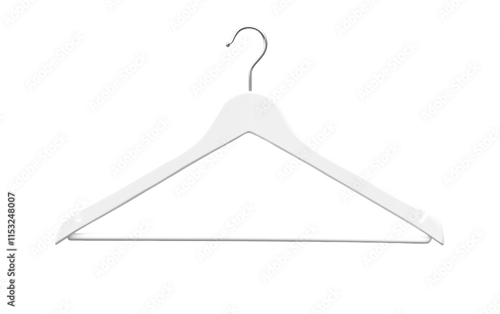 White Clothes Hanger Isolated on White and Transparent Background White Clothes Hanger Isolated on White and Transparent Background