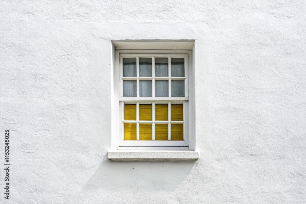 Minimalist White Window on White Wall - Modern Architectural Detail Stock Photo Minimalist White Window on White Wall - Modern Architectural Detail Stock Photo