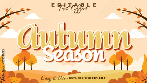 Autumn season text effect, autumn festival graphic style editable text