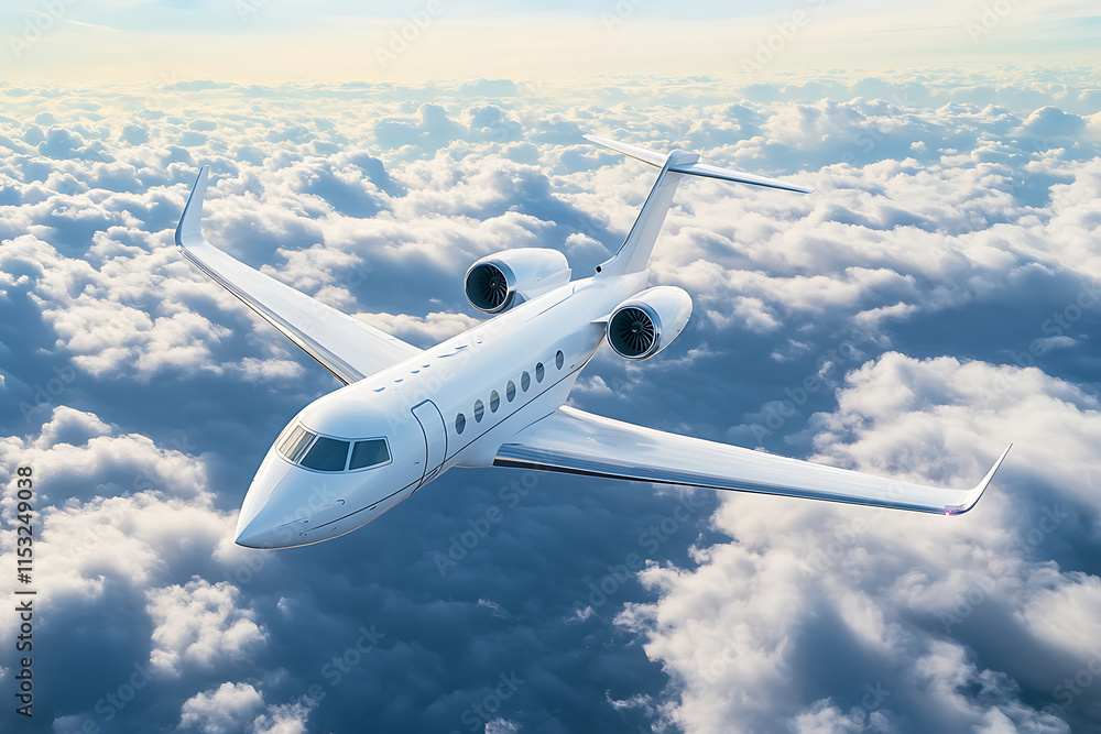 Luxury Jet Soaring Above the Clouds Luxury Jet Soaring Above the Clouds