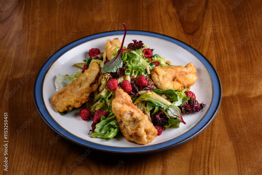 mixed salad with crispy duck and green apple mixed salad with crispy duck and green apple