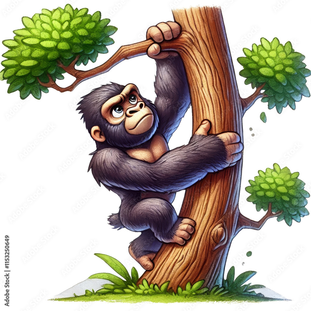 Obraz premium Chimpanzee, Gorilla and Monkey Clipart, Playful and Funny Monkey Graphics