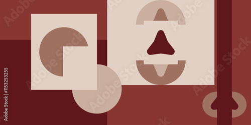 Minimalist vector with basic shapes blending together, delivering an energetic and expressive visual impression