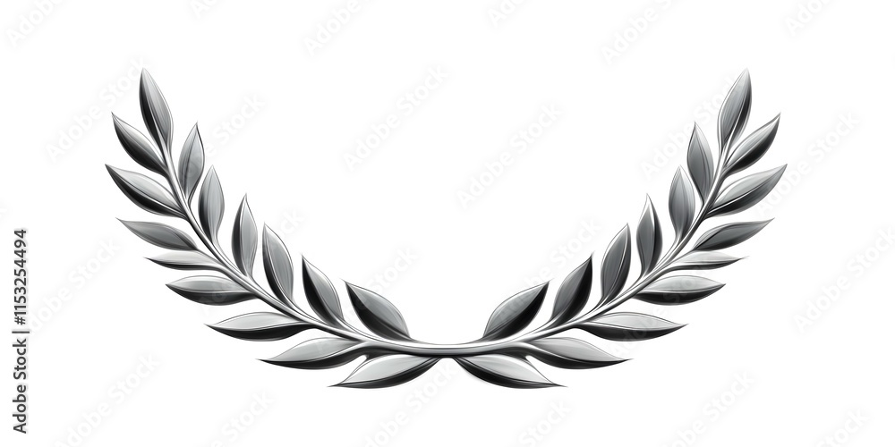 A stylized silver laurel wreath, often symbolizing victory or honor. Concept Laurel Wreath Symbolism, Silver Jewelry Trends, Victory and Honor, Stylized Designs, Historical Significance of Laurels A stylized silver laurel wreath, often symbolizing victory or honor. Concept Laurel Wreath Symbolism, Silver Jewelry Trends, Victory and Honor, Stylized Designs, Historical Significance of Laurels