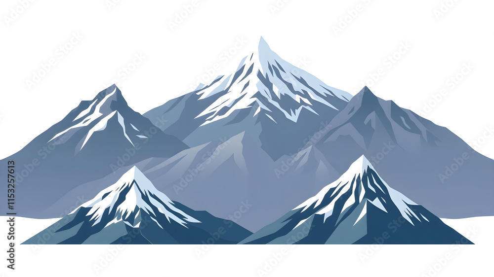 Fototapeta premium Mountain landscape vector illustration. Generative AI