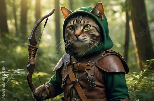 Robin Hood Cat in Sherwood Forest photo