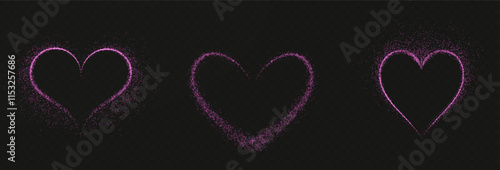 Romantic pink sparkle with glowing dust, confetti, and glitter—an abstract, trendy Valentine card design full of motion, glamour, and vintage charm.