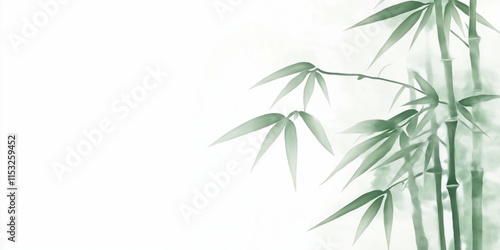 Watercolor style Chinese bamboo background