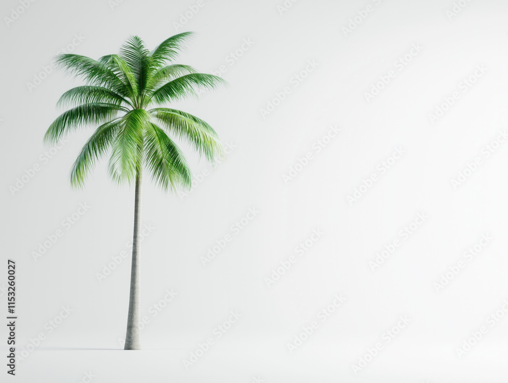 Obraz premium A Coconut Palm Tree Set Against a Pristine White Background