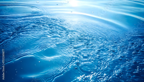 Fototapeta Naklejka Na Ścianę i Meble -  a blue water with bubbles that is clear and has bubbles in it