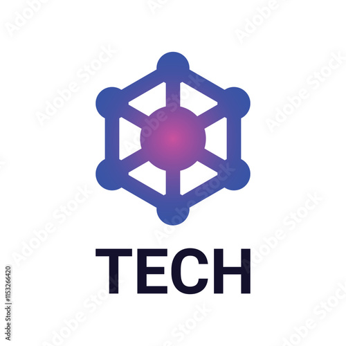 Tech logo design vector template. Technology business or brand logo mark.