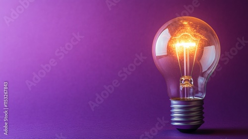 A light bulb against the purple background