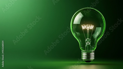 A light bulb against the green background