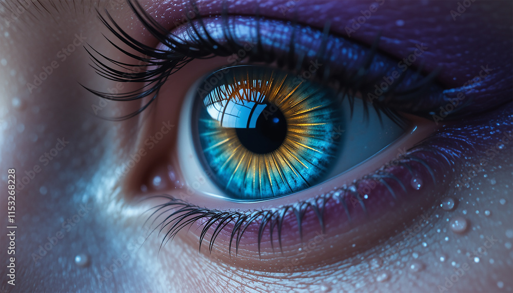 Fototapeta premium Blue eye close up Or eye of the girl.