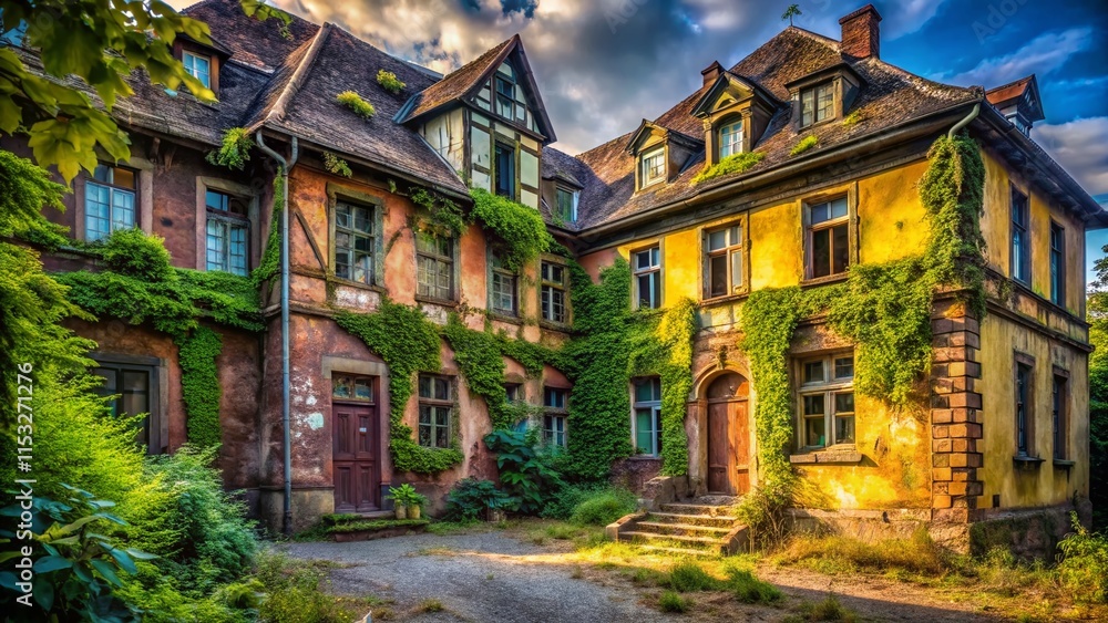 Fototapeta premium Oberursel Platz Urban Exploration: Decaying Beauty in German Architecture