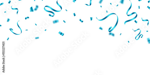 Celebration background with beautiful blue colored confetti vector