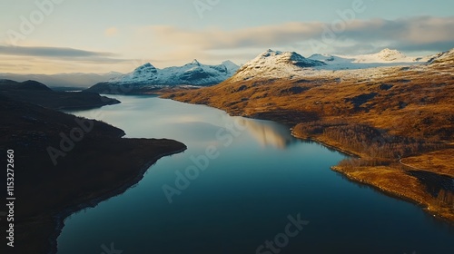 Wide angle and close-up of Pe serene Hvitarvatn Lake surrounded by icy peaks, in 4K resolution