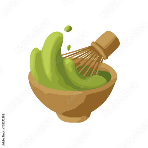 matcha powder vector illustration matcha theme