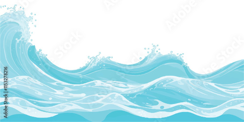 A transparent background featuring a soft green and blue watercolor texture, resembling ocean waves. Ideal for water wave and ocean wave-inspired graphic designs, backgrounds, and creative projects.