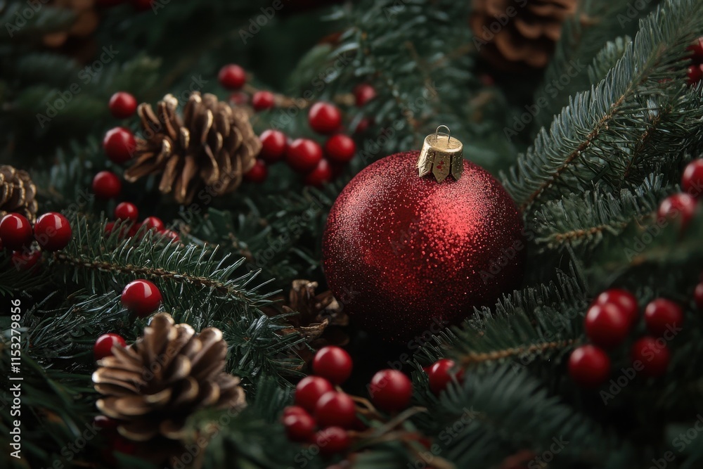 Fototapeta premium Stunning Christmas Decoration Display for Festive Atmosphere