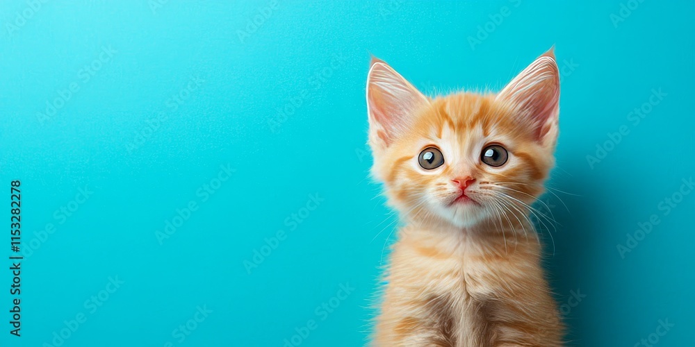 Adorable kitten perched against a vibrant blue background, showcasing the charm and playful nature of the kitten. This captivating image highlights the kitten s beauty in a striking setting. Adorable kitten perched against a vibrant blue background, showcasing the charm and playful nature of the kitten. This captivating image highlights the kitten s beauty in a striking setting.