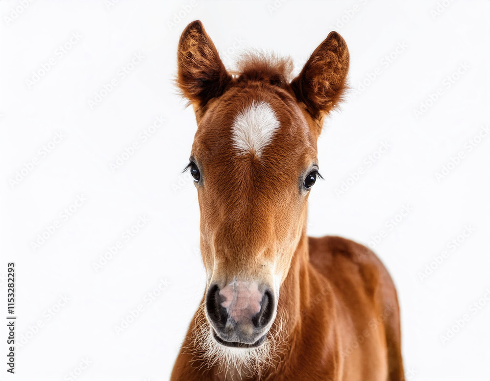baby horse in the white background studio shot baby horse in the white background studio shot