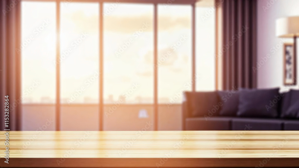 Empty table with abstract blurred background. blur living room. Empty table with abstract blurred background. blur living room.