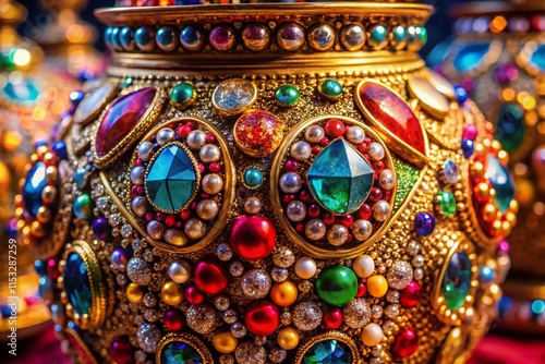 Wallpaper Mural Panoramic View of Antique Gemstone Vase - Elegant Still Life Photography Torontodigital.ca