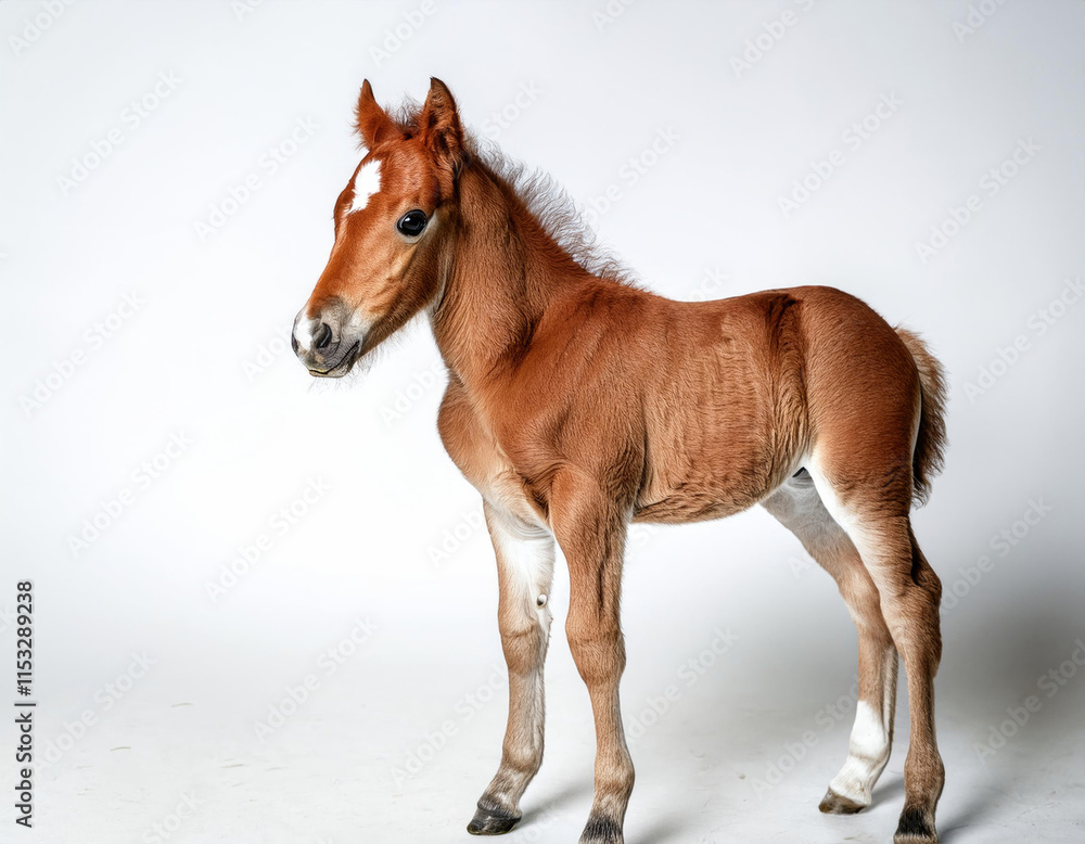 Obraz premium baby horse in the white background studio shot