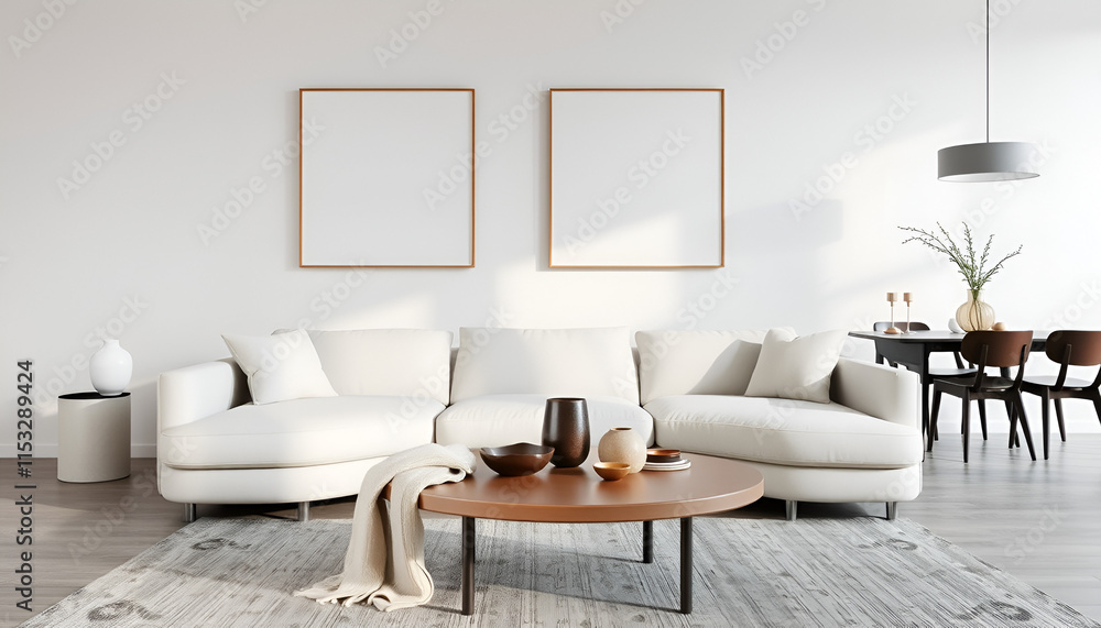 Frame mockup, ISO A paper size. Living room wall poster mockup. Interior mockup with house background. Modern interior design. 3D render Frame mockup, ISO A paper size. Living room wall poster mockup. Interior mockup with house background. Modern interior design. 3D render