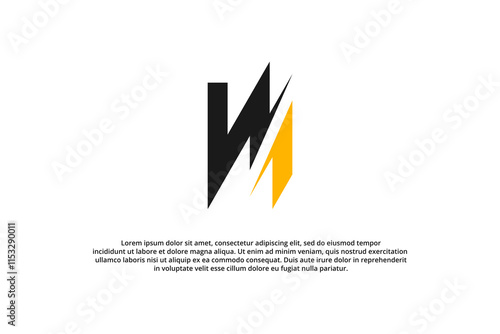 flash and electricity letter h logo