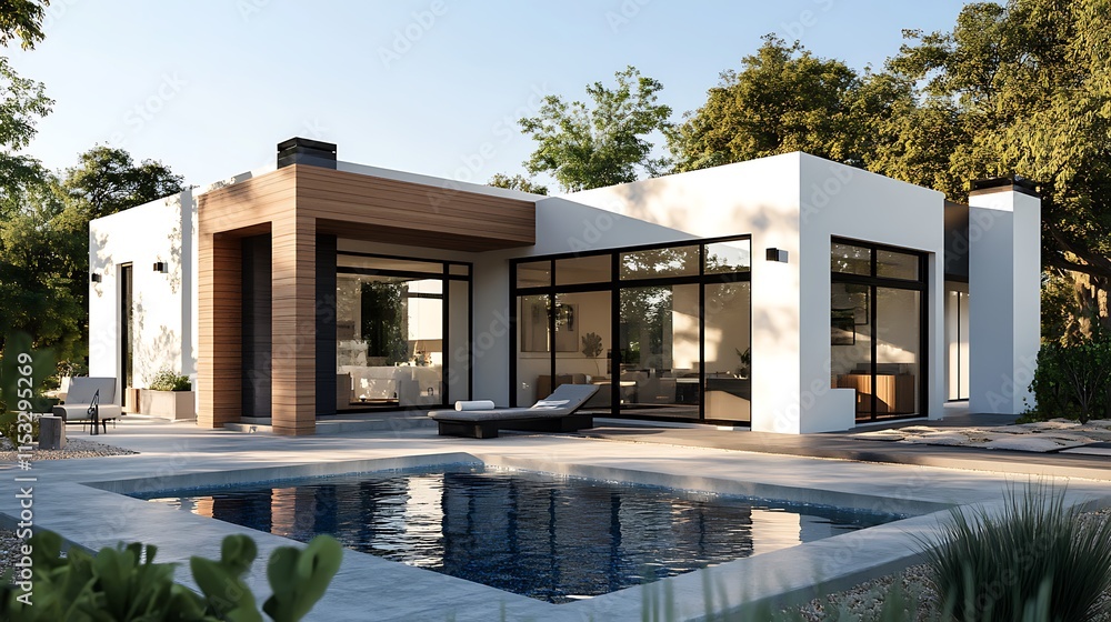 Luxurious modern home featuring innovative architecture, displayed in high-resolution imagery Luxurious modern home featuring innovative architecture, displayed in high-resolution imagery