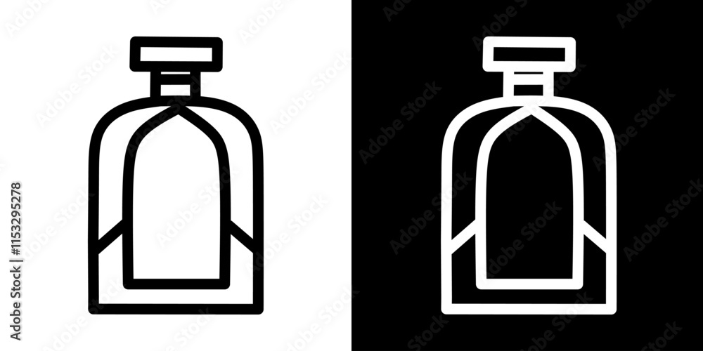 Simple line art illustration of a perfume bottle with a unique geometric design, perfect for beauty and fashion branding Simple line art illustration of a perfume bottle with a unique geometric design, perfect for beauty and fashion branding