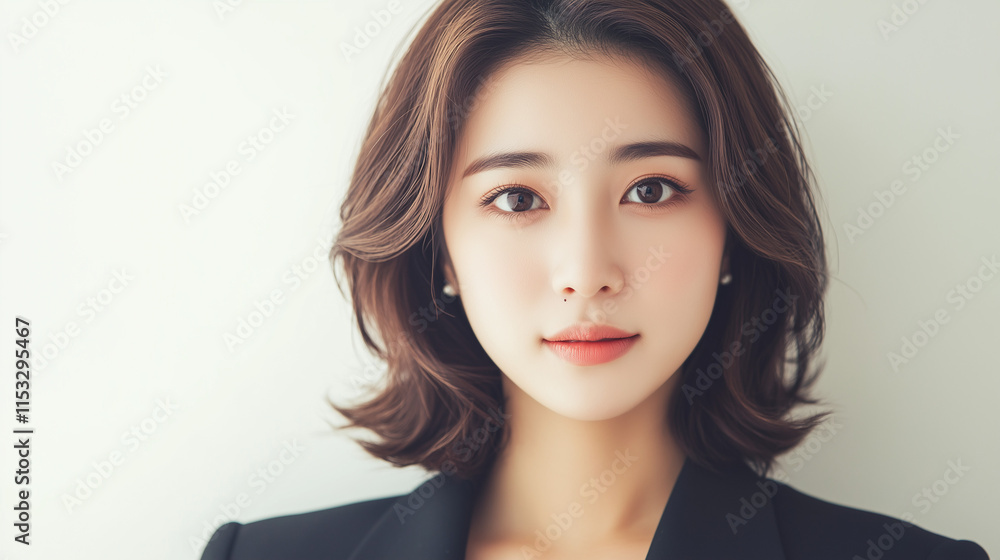 Professional Portrait of a Confident Stylish Businesswoman in Formal Attire Isolated on White Background Professional Portrait of a Confident Stylish Businesswoman in Formal Attire Isolated on White Background