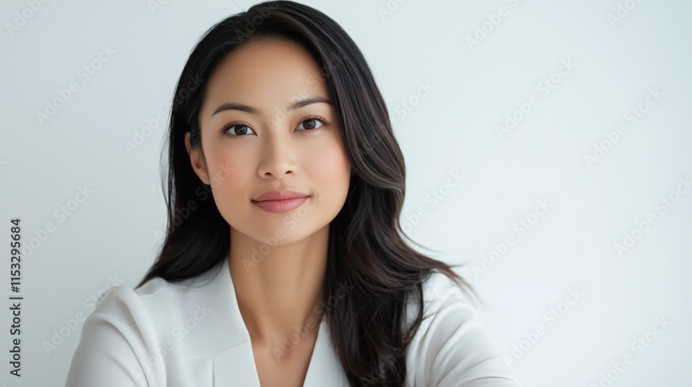 Professional Portrait of a Confident Stylish Businesswoman in Formal Attire Isolated on White Background Professional Portrait of a Confident Stylish Businesswoman in Formal Attire Isolated on White Background