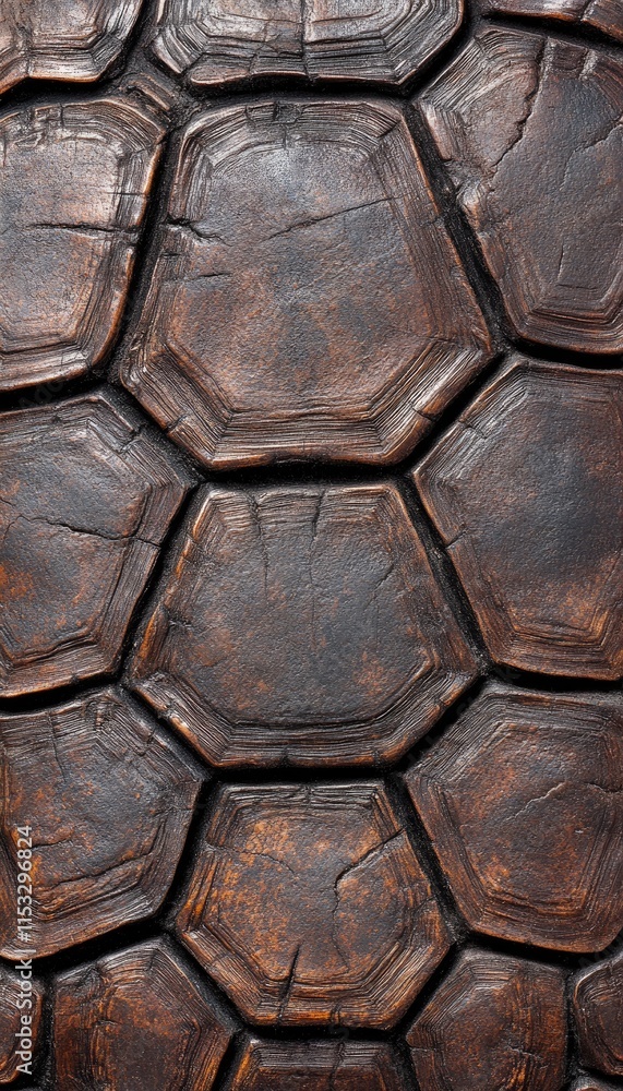 Close-up of a textured turtle shell, showcasing its natural patterns and colors. Close-up of a textured turtle shell, showcasing its natural patterns and colors.