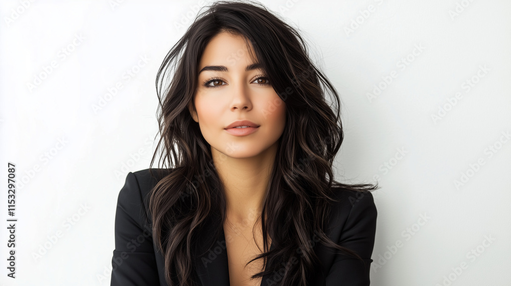 Professional Portrait of a Confident Stylish Businesswoman in Formal Attire Isolated on White Background Professional Portrait of a Confident Stylish Businesswoman in Formal Attire Isolated on White Background