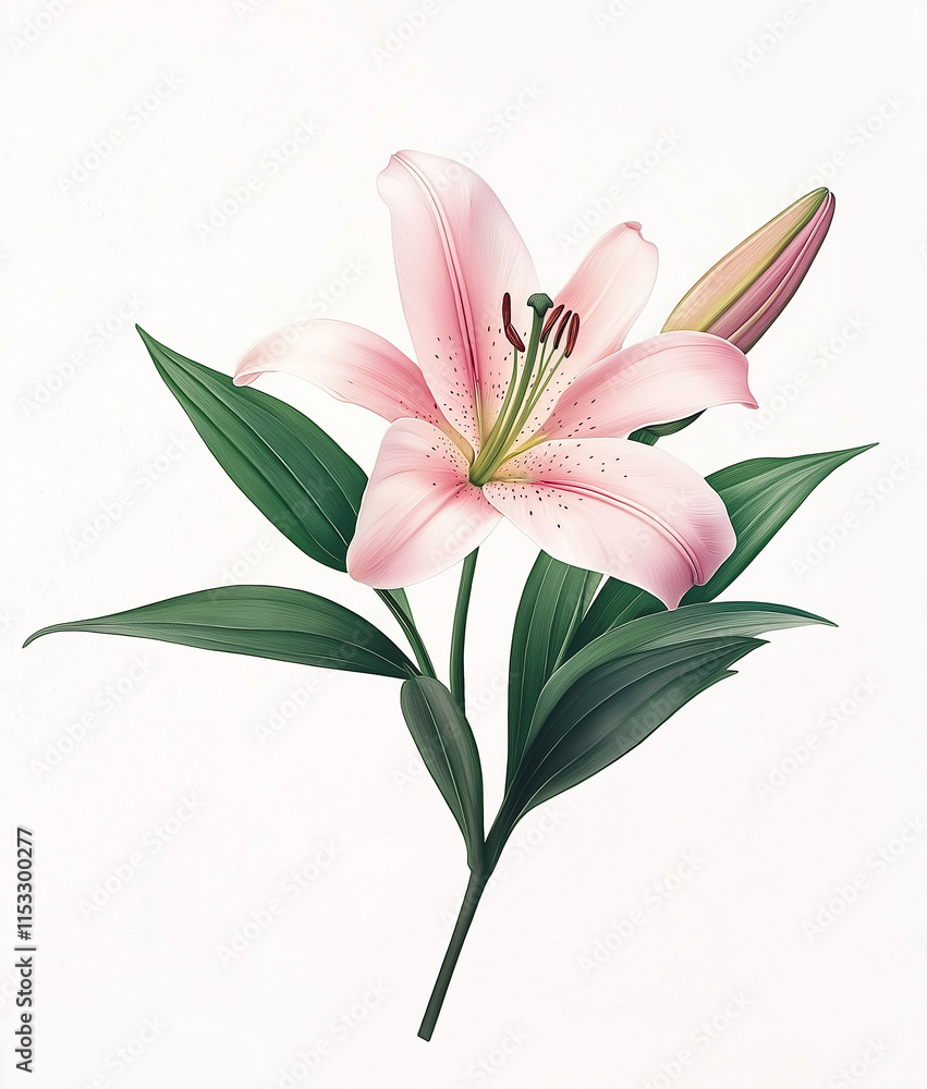 pink lily isolated on white pink lily isolated on white