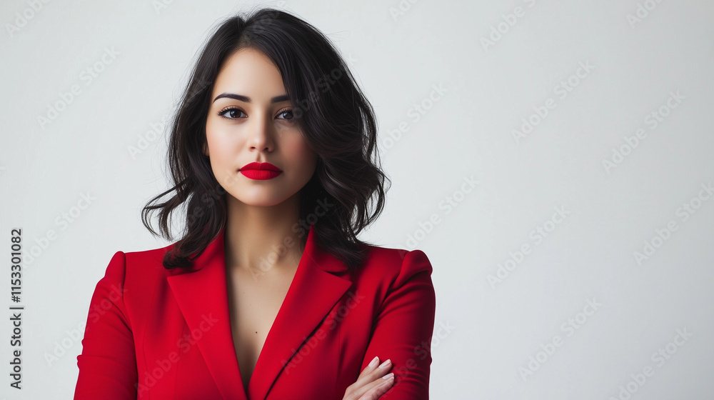 Professional Portrait of a Confident Stylish Businesswoman in Formal Attire Isolated on White Background Professional Portrait of a Confident Stylish Businesswoman in Formal Attire Isolated on White Background