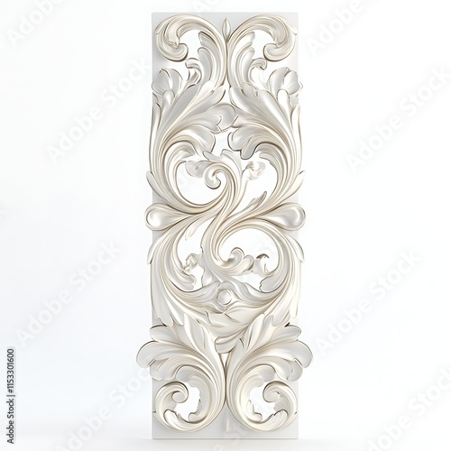 Elegant White Ornate Panel Decorative Design photo