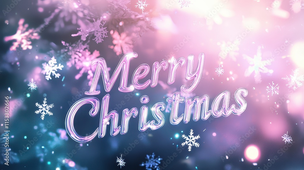 Merry Christmas Design with Pastel Fonts and Snowflakes for Festive Celebrations and Holiday Greeting Cards Merry Christmas Design with Pastel Fonts and Snowflakes for Festive Celebrations and Holiday Greeting Cards