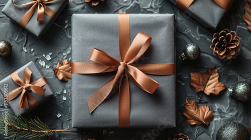 Copy Space Template Black Friday Gift Card with Ribbon