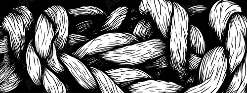 Vintage woodcut illustration showcasing intricately knitted fabric design patterns