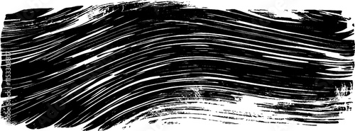 Abstract vintage woodcut illustration showcasing flowing scratched lines in monochrome style