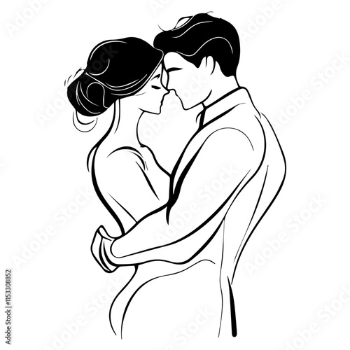 Romantic Couple Kiss Silhouette – Perfect for Valentine’s Day