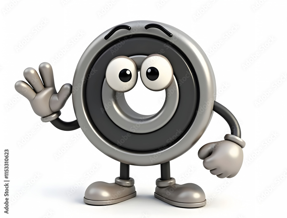 3D Ball Bearing Cartoon Character with Eyes and Legs – Perfect Design for T-Shirts and Mug Printing 3D Ball Bearing Cartoon Character with Eyes and Legs – Perfect Design for T-Shirts and Mug Printing