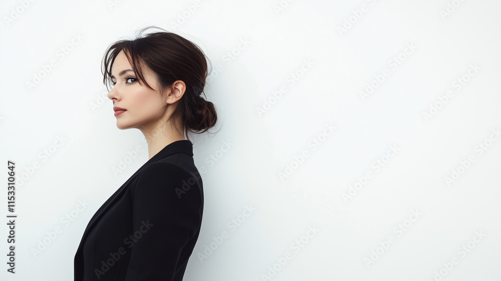 Professional Portrait of a Confident Stylish Businesswoman in Formal Attire Isolated on White Background Professional Portrait of a Confident Stylish Businesswoman in Formal Attire Isolated on White Background