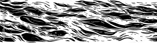 Vintage woodcut illustration depicting the subtle movements of rippling water surface