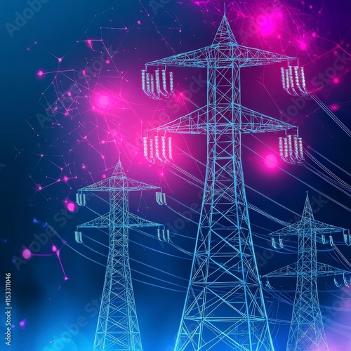 Power Grid  Electrical Towers  Energy Transmission  High Voltage Lines  Network  Electrici photo