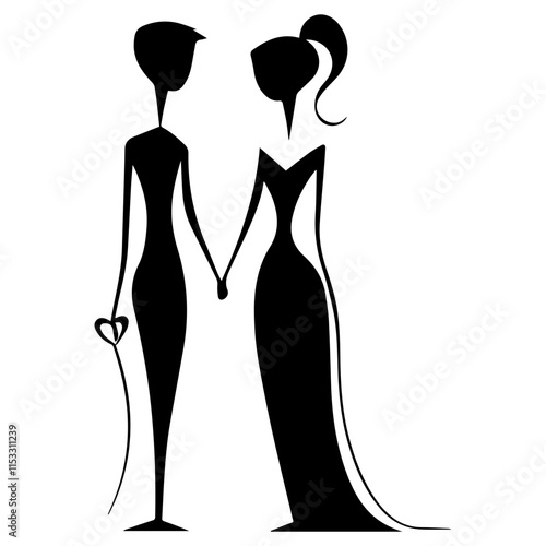 Elegant Couple Silhouette for Valentine's Day Designs